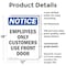 Signmission Employees Only Customers Use Front Door OSHA Notice Sign, Plastic, 12in W x 18in L, 2PK OS-2PACK-NS-P-1218-V-11993 - alternate 5